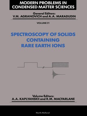 cover image of Spectroscopy of Crystals Containing Rare Earth Ions